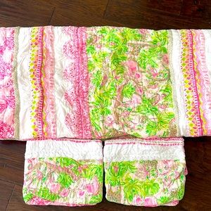 Pottery Barn Kids Lilly Pulitzer Patchwork FULL Quilt and Set Shams On Parade